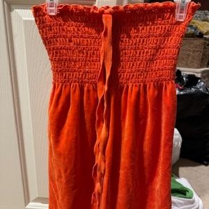 NWOT JUICY COUTURE ORANGE VELOUR PLUSH BATHING SUIT COVER UP DRESS SIZE L